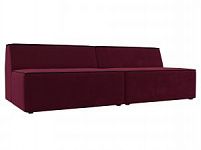 Прямой модульный диван Монс (Микровельвет Бордовый\Черный)