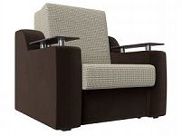 Кресло-кровать Сенатор 80 (Микровельвет;Рогожка Корфу 02\коричневый)